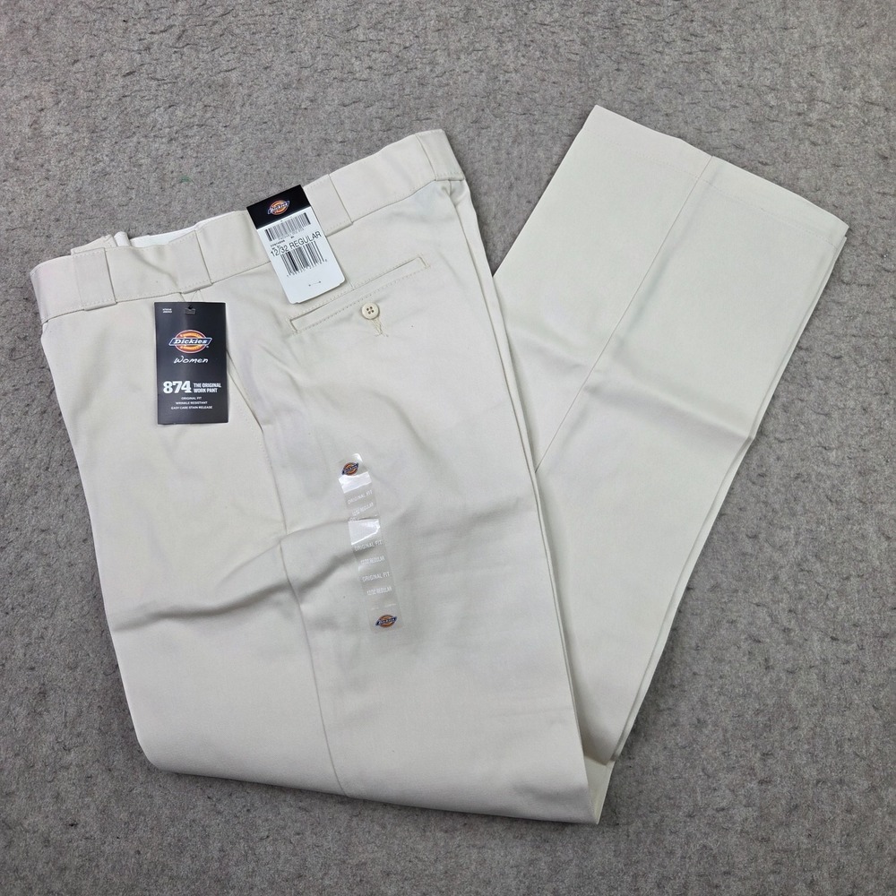 Dickies Icons 874 Womens Work Pants 12R Beige Original Fit NEW